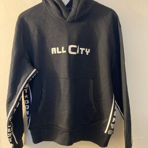 Just Don Black Hoodie with White Accents